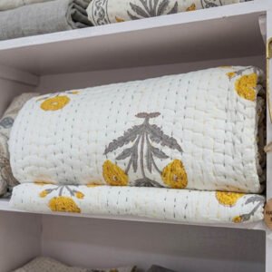 HAND BLOCK PRINTED KANTHA FINE QUILT